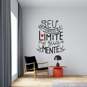 Adesivo de Parede | Frase Seu Único Limite Adesivo Vinil 85x100cm  Sem Revestimento Corte Eletrônico 