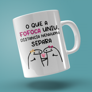 Caneca| Flork Fofoca Porcelana 96x150mm Branca Sublimação  